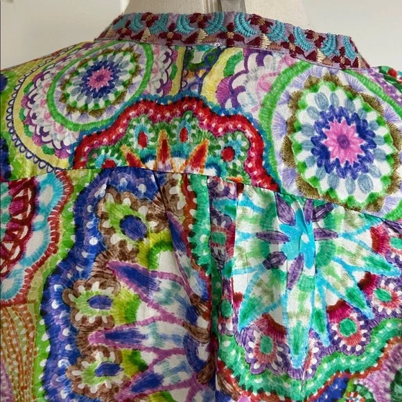 JOHNNY WAS- silk floral LEENA tunic top - Picture 7 of 11